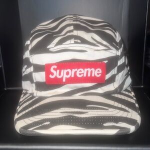 Supreme - Black and White Zebra Cap FW22
